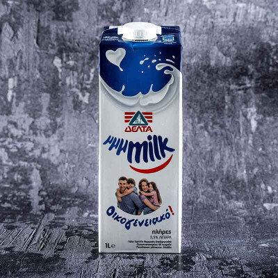Γάλα Υψηλής Θερμικής Επεξεργασίας μμμMilk Οικογενειακό 3,5% λιπαρά Δέλτα 1lt